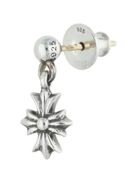 Cercei Chrome Hearts cu motiv cu inimi argintiu
