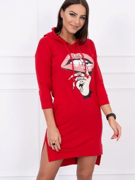 Rochie maxi Kesi cu imagine lungă de costum roșu