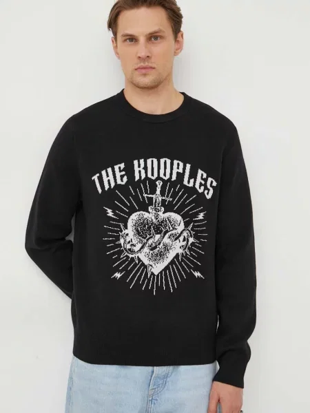 The Kooples pulover din amestec de lana barbati negru
