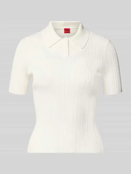 Sweter dzianinowy o kroju slim fit z mieszanki model Sareplette' Hugo beżowy