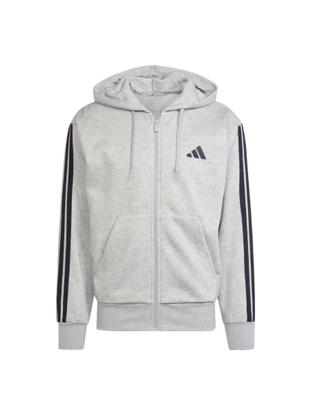 ADIDAS SPORTSWEAR Mikina ESSENTIALS THREE STRIPES FLEECE marine modrá / melír šedý