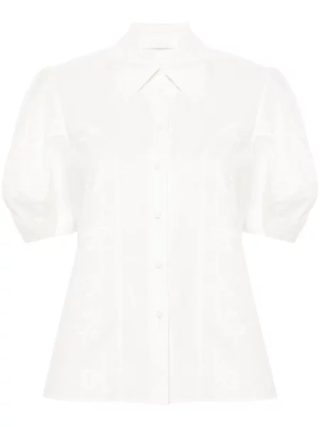 Cămașă Chloé cu broderie din poplin alb