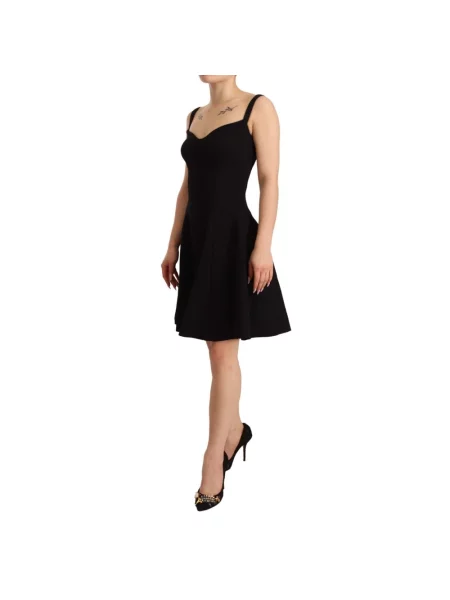 Sukienka Dolce And Gabbana wełniana biznesowa czarna