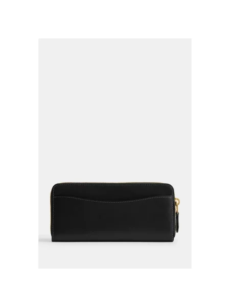 Coach portfel skórzany Accordion Zip czarny
