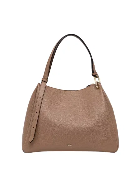 Shopperka Furla skórzana brązowa