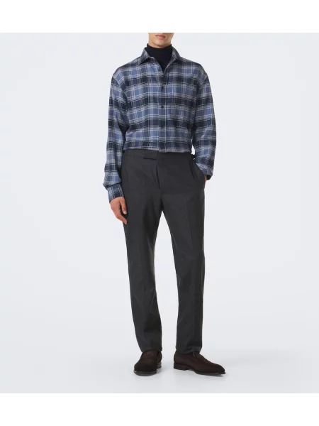 Srajca Ralph Lauren Purple Label s karirastim vzorcem modra