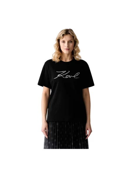 Koszulka Karl Lagerfeld z logo czarna