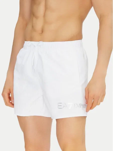 Emporio Armani Pantaloni scurți pentru înot alb