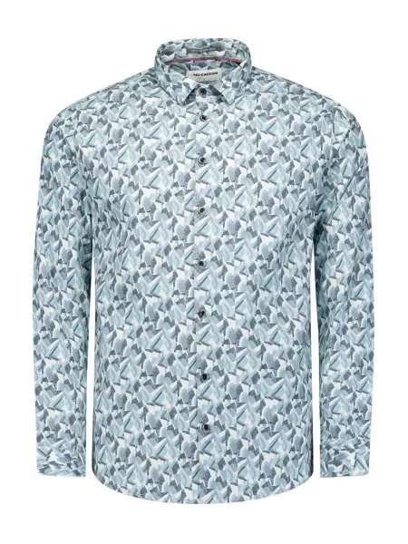 No Excess Košile tmavě šedá / mátová bílá