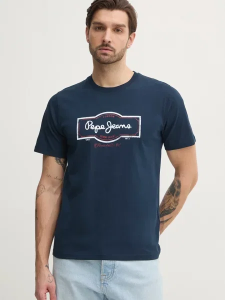 Тениска Pepe Jeans DAXTON TEE с принт тъмносиньо
