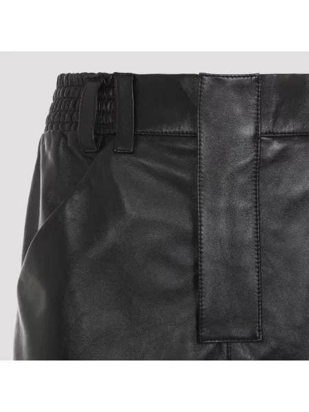 Spódnica skórzana Saint Laurent czarna