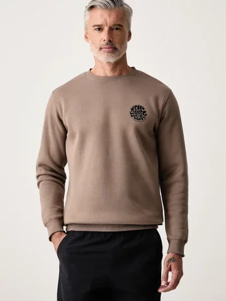Rip Curl pulover z bombažem rjava