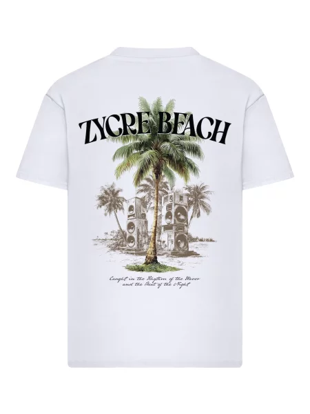 Mister Tee Tričko Zycre Beach svetlohnedá / zelená / čierna biela