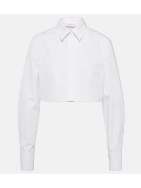 Cropp cămașă Valentino din poplin alb