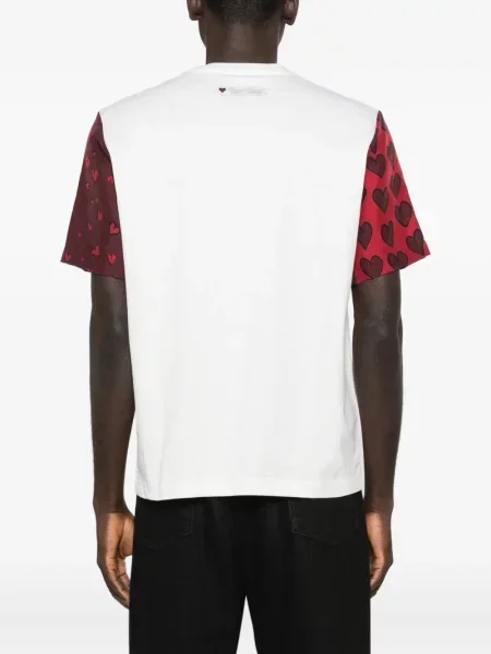 Tricou Lanvin cu imagine cu motiv cu inimi alb
