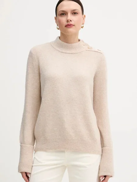 Marc Aurel pulover din amestec de lână cu turtleneck bej