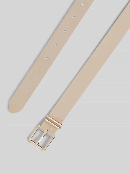 Pasek z naturalnej skóry z wytłaczanym logo Tommy Hilfiger biały
