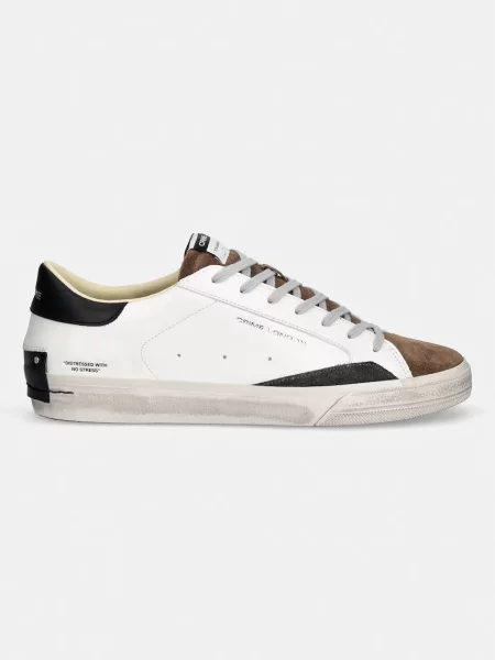 Crime London DISTRESSED sneakers pentru bărbați din piele alb