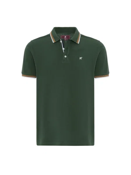 Williot Majica Javeir svetlo rjava / temno zelena bela