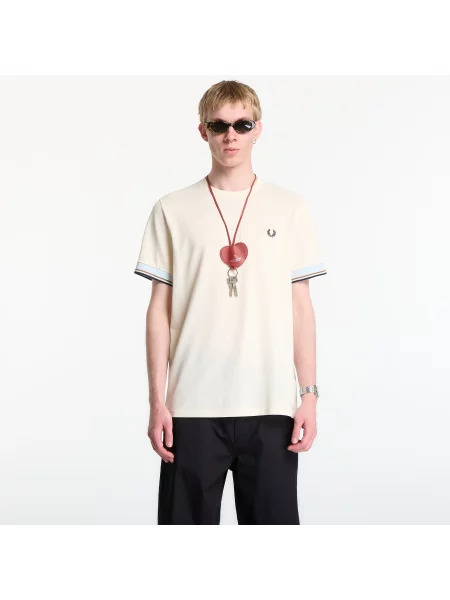 T-shirt Fred Perry Twin Tipped Cuff T-Shirt Ecru S biała