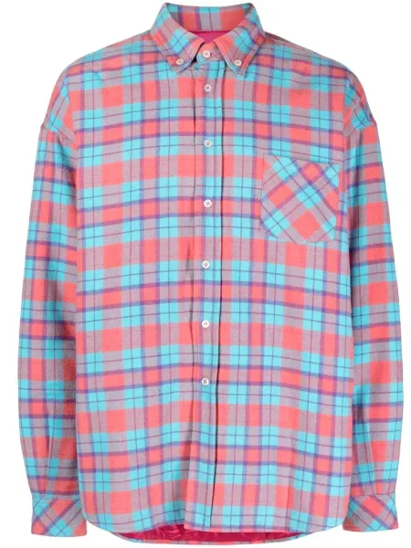 Kostkovaná zateplená košile Members Of The Rage modrá