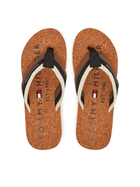 Джапанки Tommy Hilfiger TH CORK BEACH SANDAL мъжки кафяво