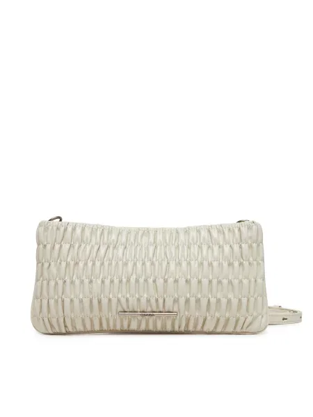 Дамска чанта Calvin Klein Jeans Rouched Zip Top Bag Кремав бежово