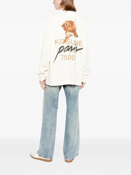 Lung tricou Maison Kitsune cu imagine