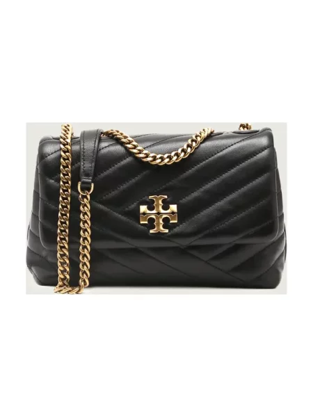 Tory Burch geantă de piele Kira Chevron negru