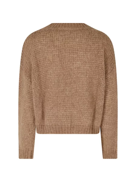 Pulover Roberto Collina cu decolteu rotund chunky maro