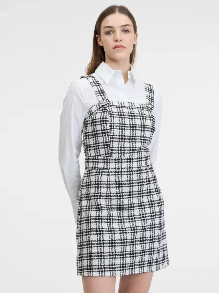 Sukienka Orsay w kratę biała