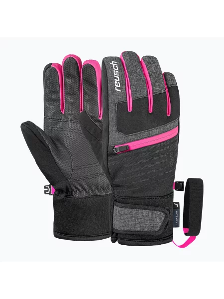 Mănuși de schi pentru copii Reusch Leo R-Tex XT black/black melange/pink glo negru