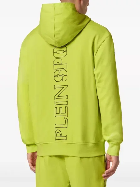 Majica s kapuljačom Plein Sport s printom žuta