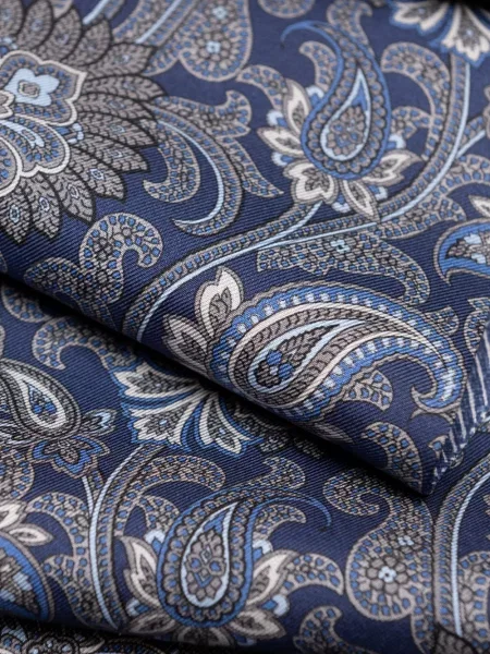 Reversibil fular Elizabetta cu model paisley albastru