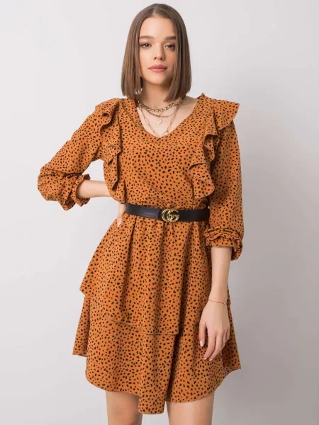 Rochie Rue Paris de costum maro