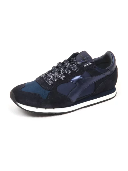 Satynowe sneakersy Diadora niebieskie