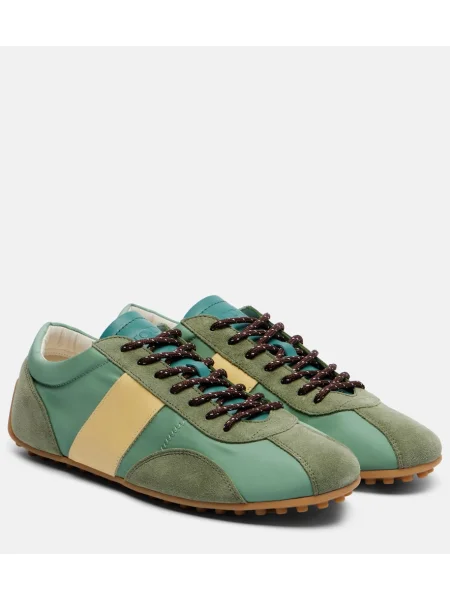 Sneakerși Tod's din piele de căprioară verde