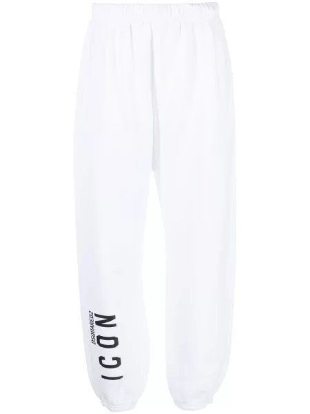 Pantaloni Dsquared2 din jerseu alb