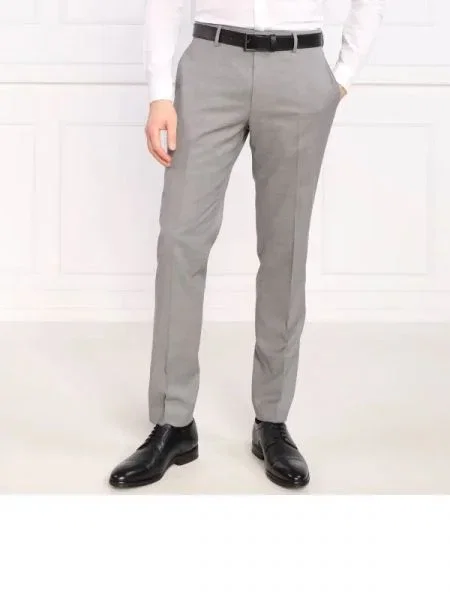 BOSS BLACK de lână pantaloni negru