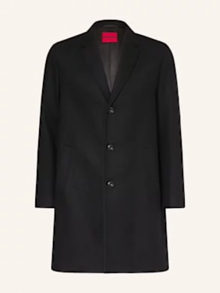 Hugo Vlněný Kabát Malte černá