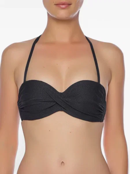 Top Banana Moon cu gât halter negru