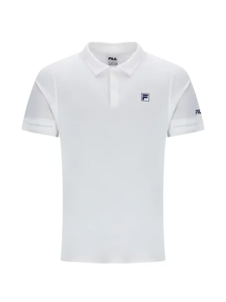 Tricou polo Fila cu autograf alb