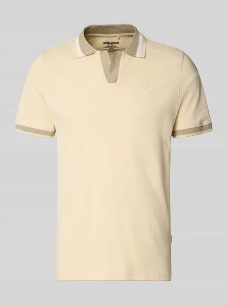 Koszulka polo o kroju regular fit z wyhaftowanym logo model EVO' Blend beżowa