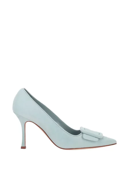 Γοβάκια Manolo Blahnik σουέτ με αγκράφα μπλε