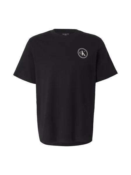 Calvin Klein Jeans Tricou negru / lână alb