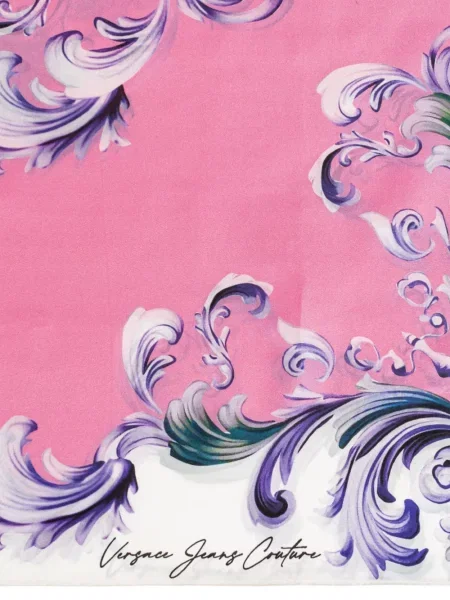Fular Versace Jeans Couture cu model floral roz