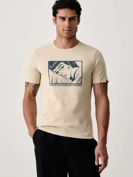 Dynafit tricou sport pentru bărbați din GRAPHIC bej