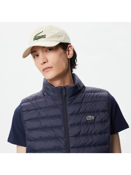 Lacoste Kamizelka Ze Stójką Pikowana granatowa