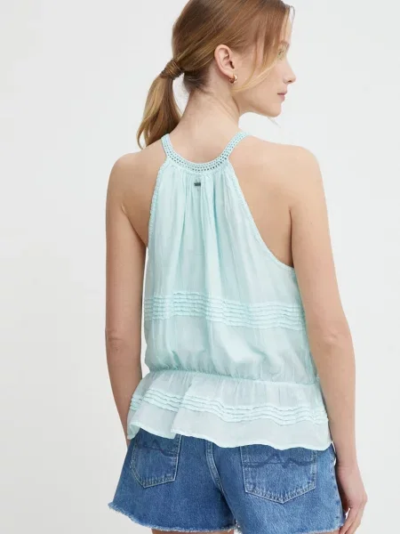 Блузка Pepe Jeans DAISY бірюзовий однотонна