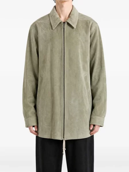 Geacă Rick Owens din piele de căprioară gri
